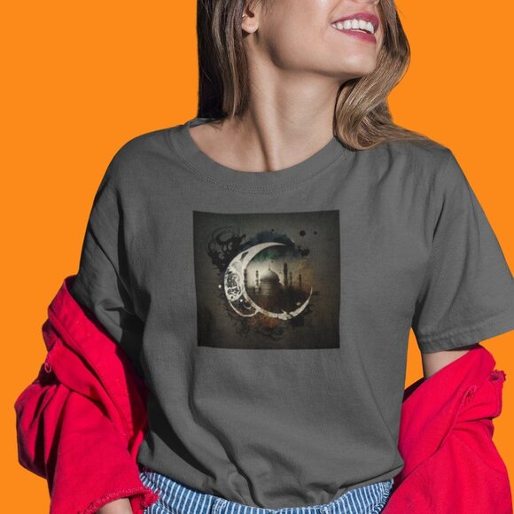 Crescent Multi color Mosque Islamic Shirt | Ramadan Kareem T-shirt | Ramadan - Picture 1 of 10